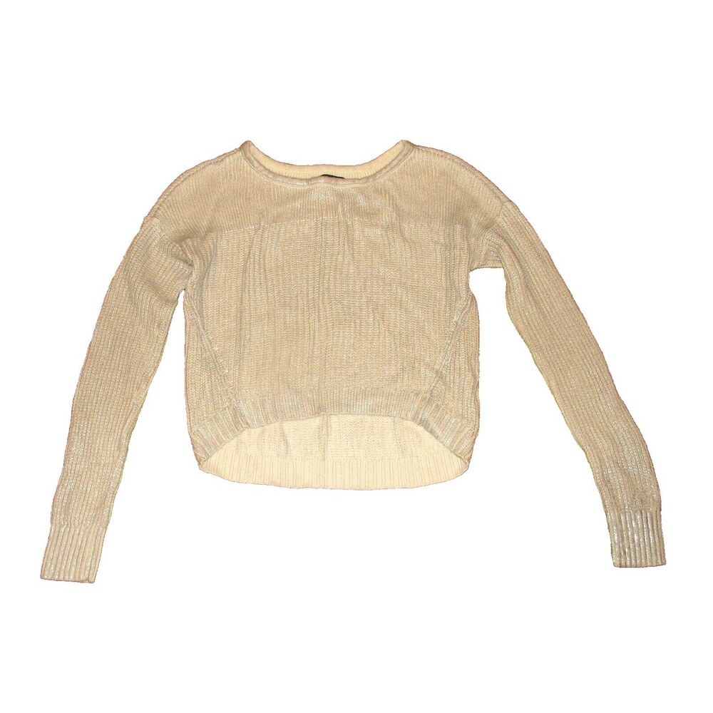 American Eagle Outfitters Ivory Shimmer Pullover Sweater Size S
